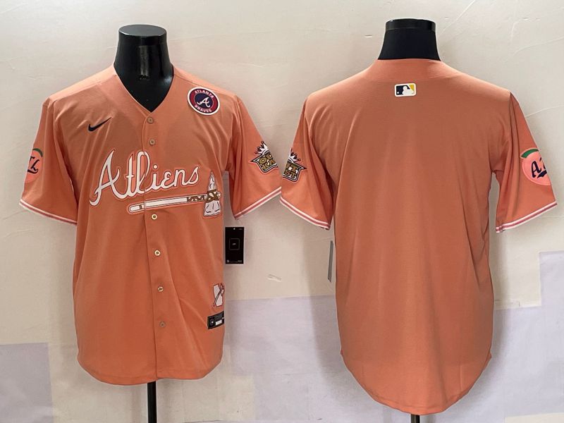 Men Atlanta Braves Blank Orange Five generations Joint Name 2025 Nike MLB Jersey style 3